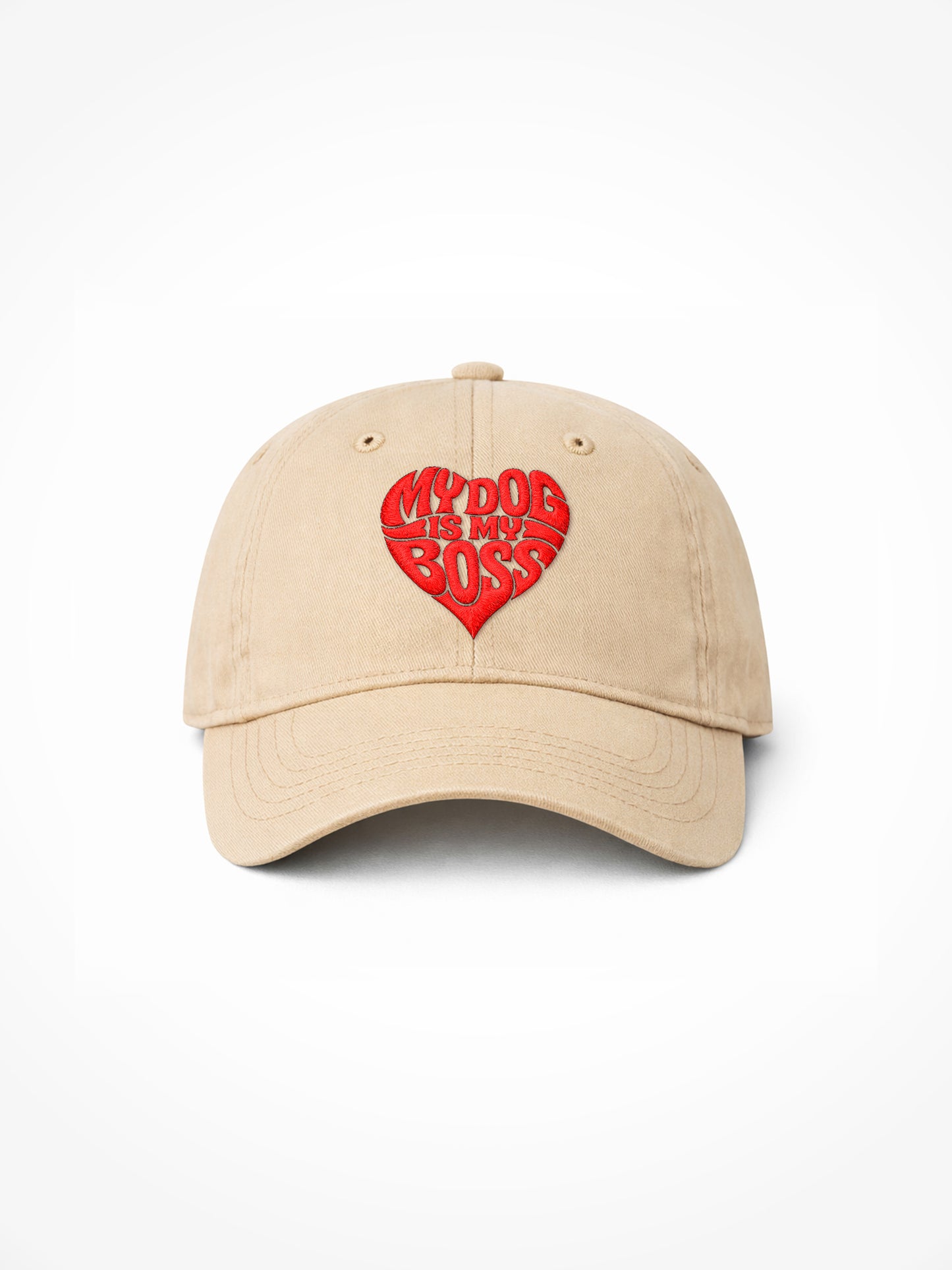 V-Day Edition My Dog Is My Boss Dad Hat - Sand