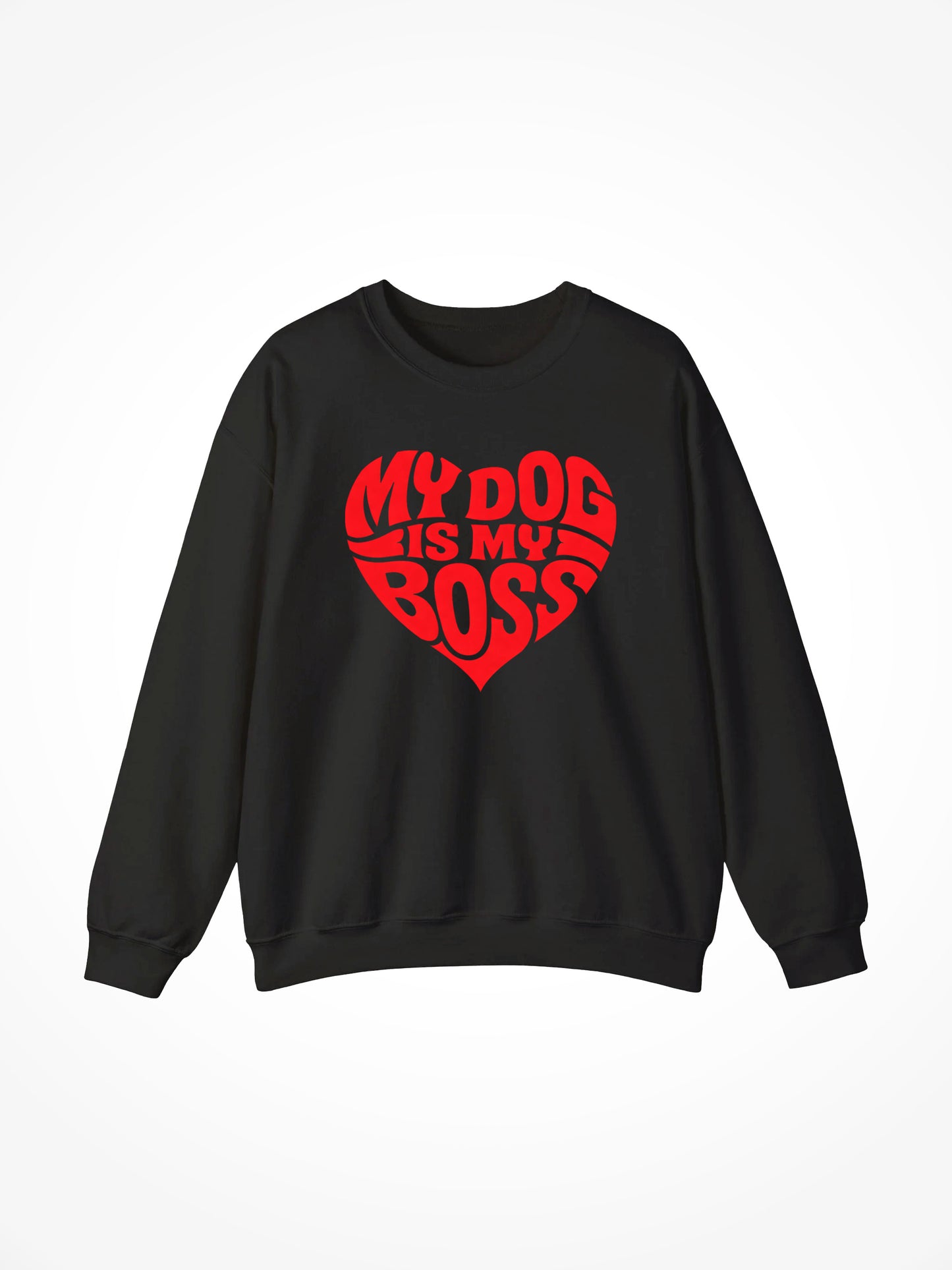 V-Day Edition My Dog Is My Boss Crewneck - Black
