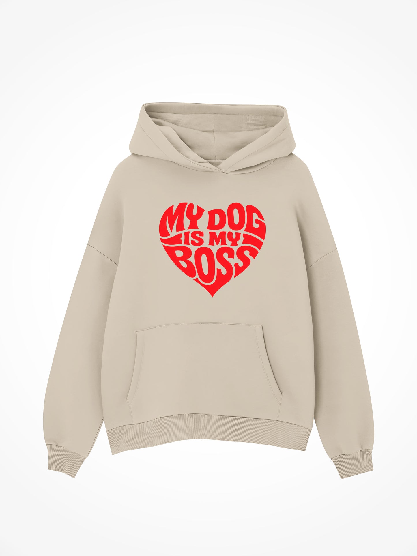 V-Day Edition My Dog Is My Boss Hoodie - Sand